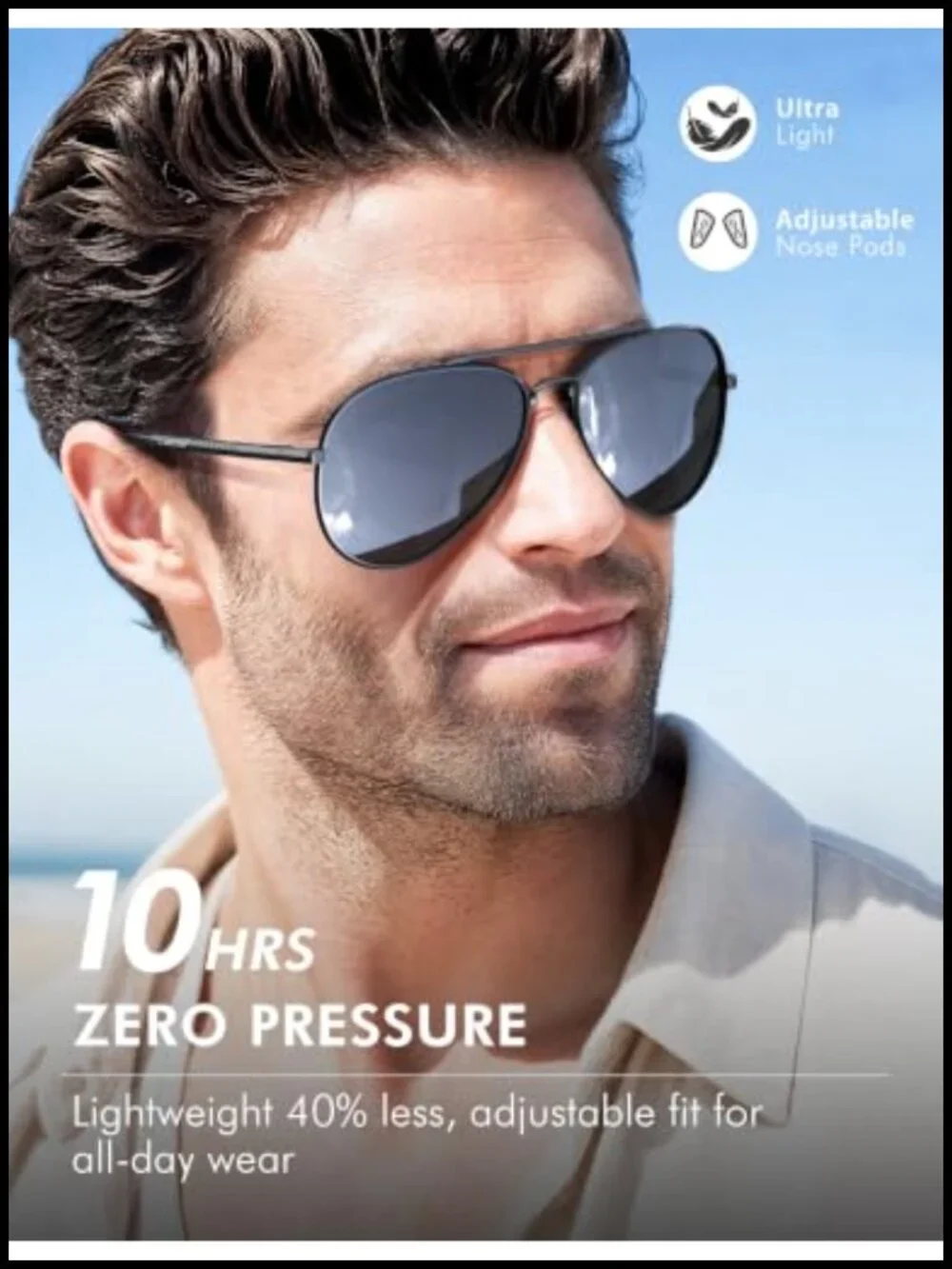 Classic Aviator Polarized Sunglasses UV 400 Protection with Accessories